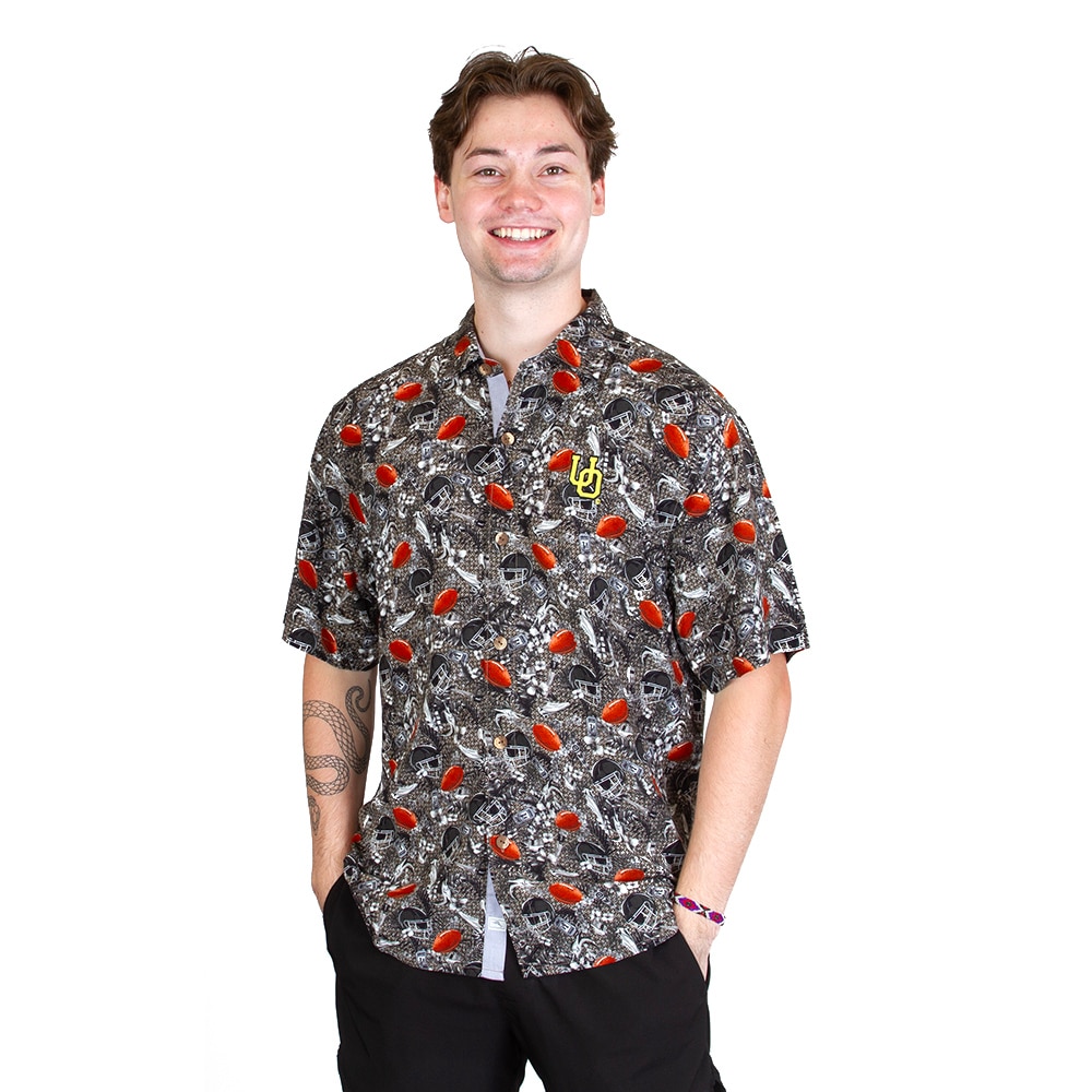 Interlocking UO, Tommy Bahama, Black, Button Up/Button Down, Men, Football, Lenzing, Ecovero, Shirt, 924506
